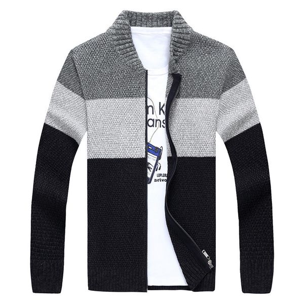 женщины zipper полосатый кардиган свитер шеи экипажа с длинным рукавом тонкий fit свитер мужской одежды обшитую панелями, White;black
женщины zipper полосатый кардиган свитер шеи экипажа с длинным рукавом тонкий fit свитер мужской одежды обшитую панелями, White;black