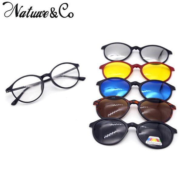 natuwe&co ultra-light polarized magnetic clip on sunglasses 5pc/set clear lens glasses frame 50-14-136 mm, White;black
natuwe&co ultra-light polarized magnetic clip on sunglasses 5pc/set clear lens glasses frame 50-14-136 mm, White;black