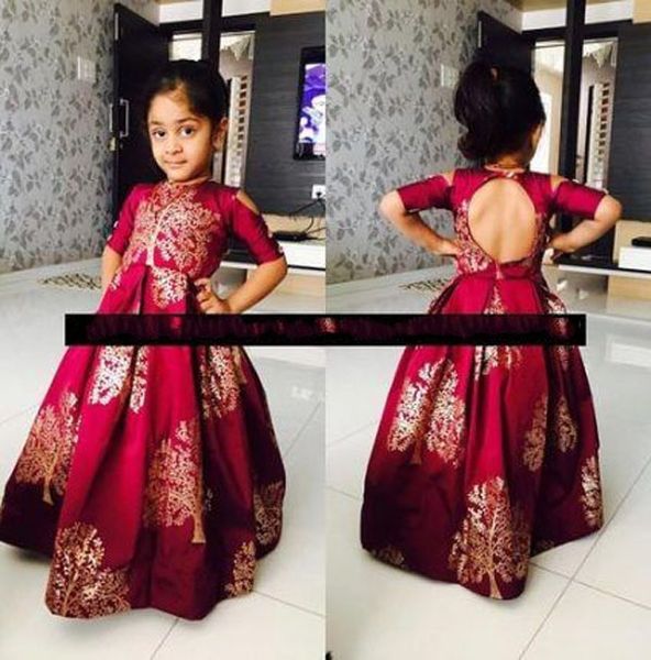 red and gold tree lace little girls pageant dresses with half sleeve high jewel satin flower girl dresses for african wedding evening gowns, White;red
red and gold tree lace little girls pageant dresses with half sleeve high jewel satin flower girl dresses for african wedding evening gowns, White;red