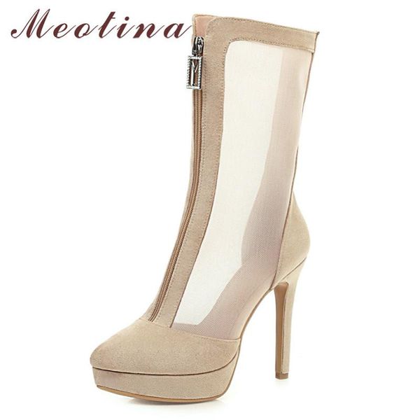 boots meotina summer mid calf shoes women cutout platform thin heels zipper extreme heel lady spring 33-43, Black
boots meotina summer mid calf shoes women cutout platform thin heels zipper extreme heel lady spring 33-43, Black