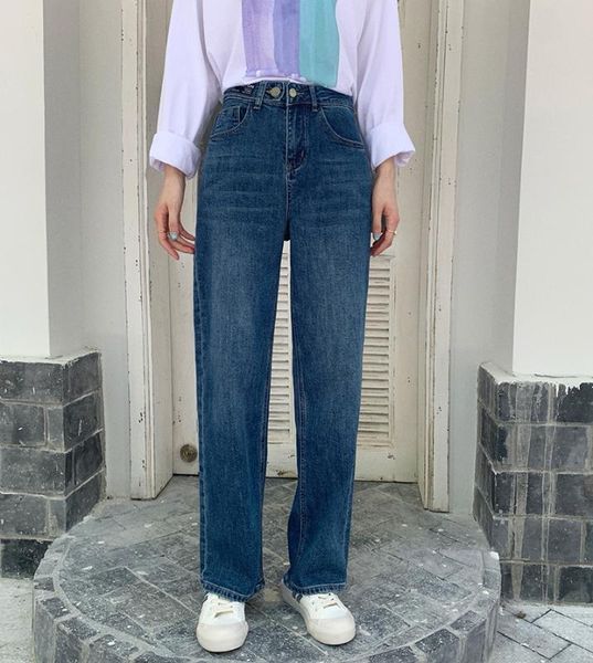 autumn winter new style street casual high waist solid color straight jeans women, slim and versatile stretch long jeans women, Blue
autumn winter new style street casual high waist solid color straight jeans women, slim and versatile stretch long jeans women, Blue