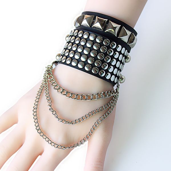 link, chain retro punk rock black rivets alloy tassels leather bracelet women men couple fashion jewelry gifts date fysl040
link, chain retro punk rock black rivets alloy tassels leather bracelet women men couple fashion jewelry gifts date fysl040