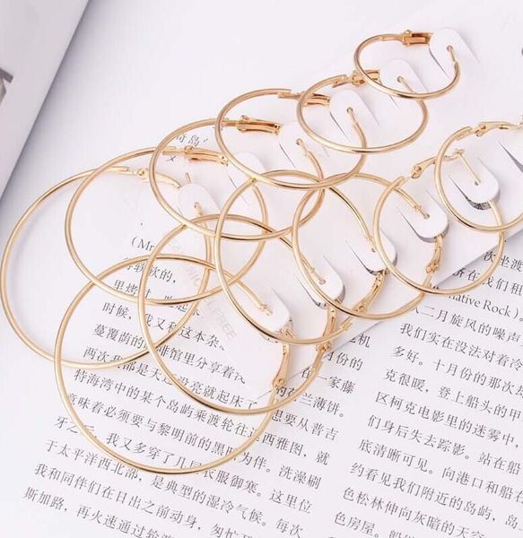 hoop & huggie 2021 6 pairs/set vintage rose gold multiple dangle big circle earrings for women jewelry steampunk ear clip gift, Golden;silver
hoop & huggie 2021 6 pairs/set vintage rose gold multiple dangle big circle earrings for women jewelry steampunk ear clip gift, Golden;silver