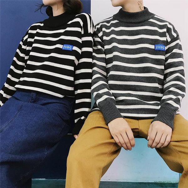 legible oversized sweater women men casual winter warm striped sweater pullover male autumn knitted male sweaters, White;black
legible oversized sweater women men casual winter warm striped sweater pullover male autumn knitted male sweaters, White;black