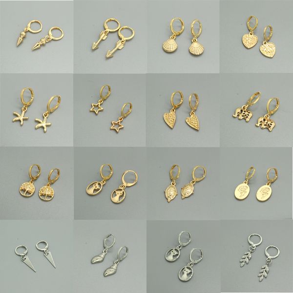 hoop & huggie 1pair minimalist small earrings for women cute metal hollow star heart leaf triangle cone shell ear stud jewelry, Golden;silver
hoop & huggie 1pair minimalist small earrings for women cute metal hollow star heart leaf triangle cone shell ear stud jewelry, Golden;silver