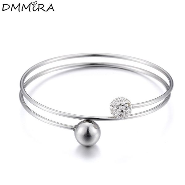 fashion women fine bangles color stainless steel round ball crystal cuff bracelets pulseras jewelry christmas gift, Black
fashion women fine bangles color stainless steel round ball crystal cuff bracelets pulseras jewelry christmas gift, Black