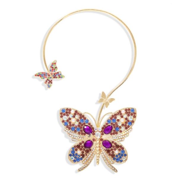 colorful trendy fashion crystal butterfly pendant necklace open adjustable metal circle for women statement necklace wholesale, Silver
colorful trendy fashion crystal butterfly pendant necklace open adjustable metal circle for women statement necklace wholesale, Silver
