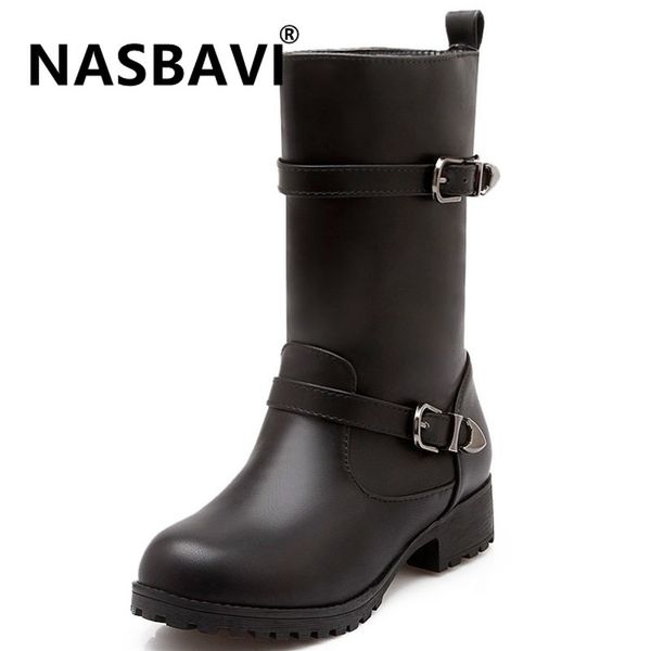 2020 new warm snow boots women winter mid-calf low-heeled boots pu leather metal belt buckle waterproof big size 34-43, Black
2020 new warm snow boots women winter mid-calf low-heeled boots pu leather metal belt buckle waterproof big size 34-43, Black