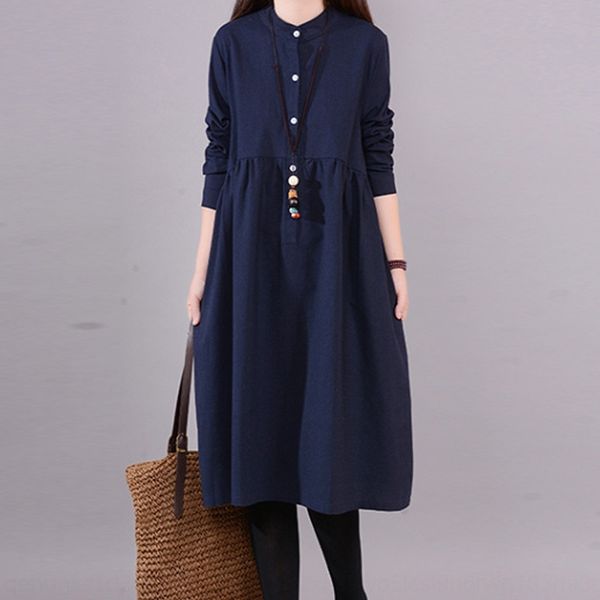 autumn cotton linen dress new women's clothing large size loose mid-length long sleeve stand collar cotton and linen dress 8d0vg, Black;gray
autumn cotton linen dress new women's clothing large size loose mid-length long sleeve stand collar cotton and linen dress 8d0vg, Black;gray
