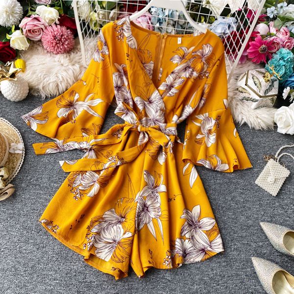 women's jumpsuits & rompers aibeautyer print beach style chiffon women playsuits korean high lacing wide leg v neck flare sleeve boho r, Black;white
women's jumpsuits & rompers aibeautyer print beach style chiffon women playsuits korean high lacing wide leg v neck flare sleeve boho r, Black;white