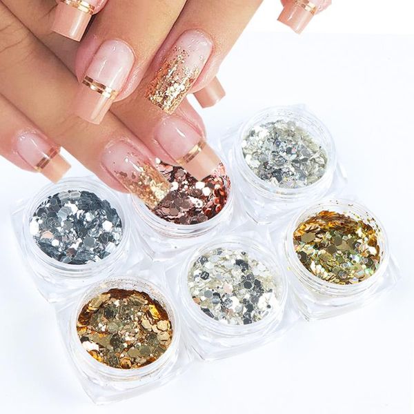 nail glitter 6pcs sparkly art holographic flakes pigment shining paillette sequins manicure decoration tips tr1539-23, Silver;gold
nail glitter 6pcs sparkly art holographic flakes pigment shining paillette sequins manicure decoration tips tr1539-23, Silver;gold