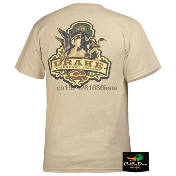 drake waterfowl s pintail duck logo s s t-shirt tee putty tan medium 659601152054