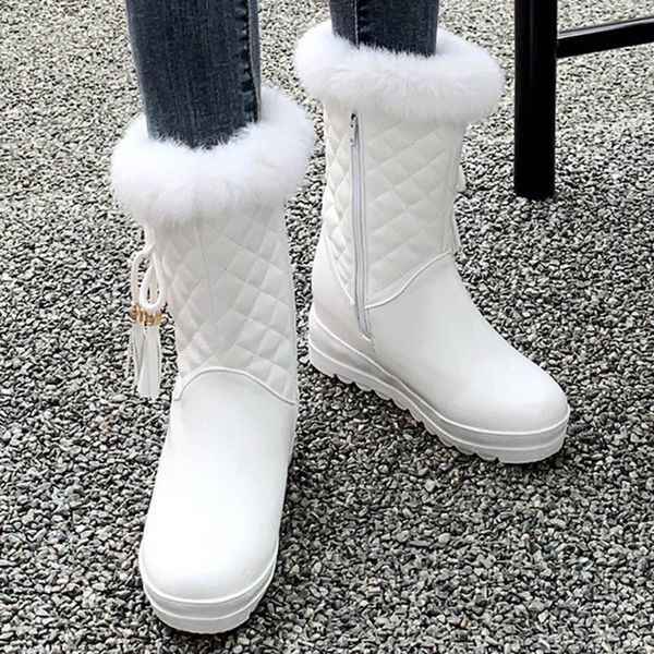 plaid solid color textured plush bow tassel snow boots plush thick heel with wedge head and calf boots winter women 2020, Black
plaid solid color textured plush bow tassel snow boots plush thick heel with wedge head and calf boots winter women 2020, Black
