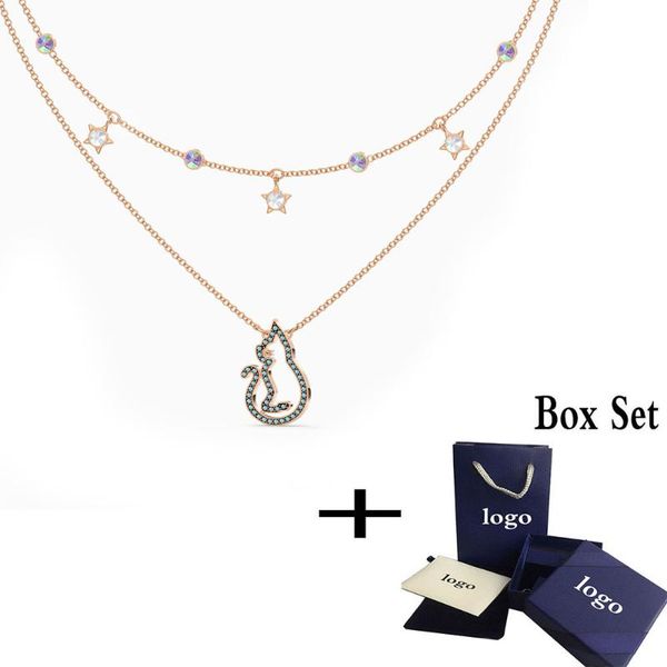 SWA 2020 new and stylish Catitude necklace set, bright and exquisite jewelry add personality to everyday jewelry, Silver
SWA 2020 new and stylish Catitude necklace set, bright and exquisite jewelry add personality to everyday jewelry, Silver