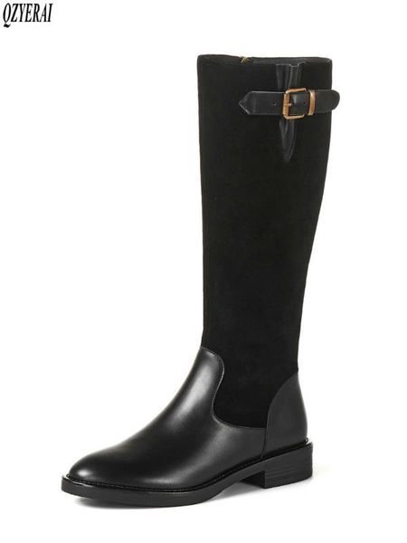 new style knee-high boots genuine leather women boots motorcycle warm female winter women shoes 100% cowhide, Black
new style knee-high boots genuine leather women boots motorcycle warm female winter women shoes 100% cowhide, Black