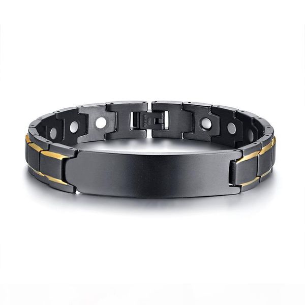 custom name engraved cool fashion jewelry black magnetic stainless steel bracelet for men
custom name engraved cool fashion jewelry black magnetic stainless steel bracelet for men
