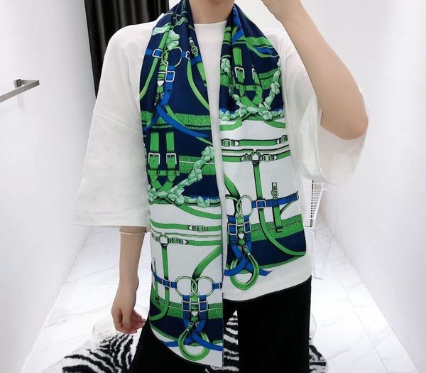 2020 new design double-deck twill belt chain women long silk scarf fashion neckerchief silk scarves head scarf handkerchief, Blue;gray
2020 new design double-deck twill belt chain women long silk scarf fashion neckerchief silk scarves head scarf handkerchief, Blue;gray