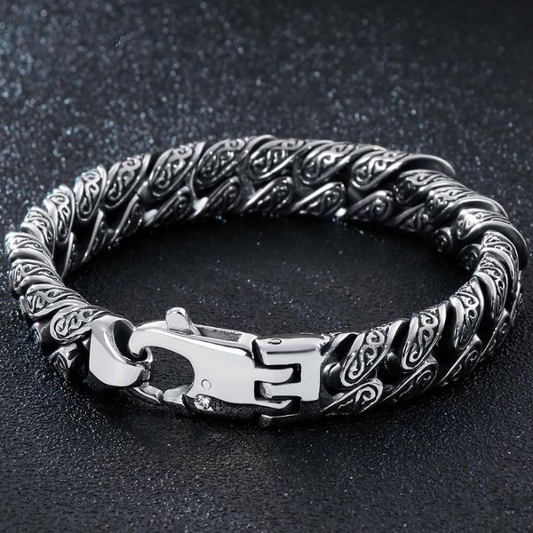 massive heavy stainless steel bracelet male mens chain bracelets metal bangles for men armband hand jewelry gifts for boyfriend, Black 
massive heavy stainless steel bracelet male mens chain bracelets metal bangles for men armband hand jewelry gifts for boyfriend, Black