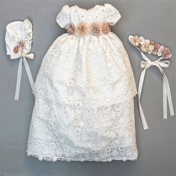 new christening dresses for baby girls with hat and headband lace appliqued beads jewel neck baptism dress first communication gown, White
new christening dresses for baby girls with hat and headband lace appliqued beads jewel neck baptism dress first communication gown, White