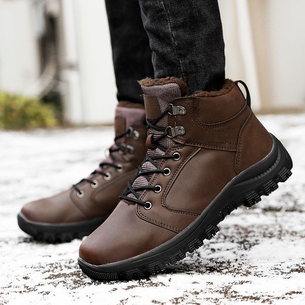snow boots men winter casual shoes leather waterproof work with fur warm plush snow boots men ankle botas a4, Black
snow boots men winter casual shoes leather waterproof work with fur warm plush snow boots men ankle botas a4, Black