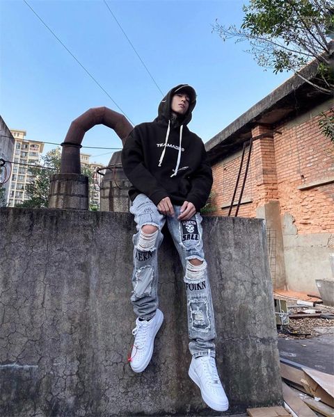 solid boys streetwears male patch hole trousers reflective mens letter printed applique jeans fashion spring zipper fly, Blue
solid boys streetwears male patch hole trousers reflective mens letter printed applique jeans fashion spring zipper fly, Blue