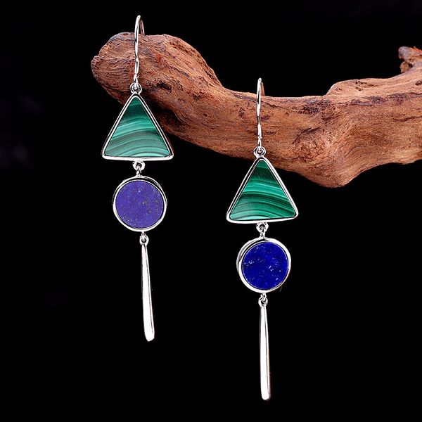 miqiao 2020 new on the ears silver earrings 925 hanging natural stone mmalachite lapis lazuli geometricriangle circle women, Golden;silver
miqiao 2020 new on the ears silver earrings 925 hanging natural stone mmalachite lapis lazuli geometricriangle circle women, Golden;silver