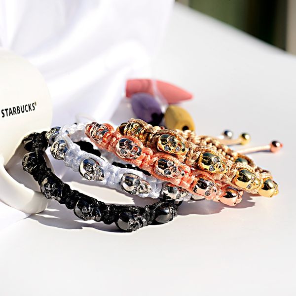 luxury men's 8 skull cz beaded bracelets bangle classic trendy handmade braided bracelet rope chain fashion jewelry, Black
luxury men's 8 skull cz beaded bracelets bangle classic trendy handmade braided bracelet rope chain fashion jewelry, Black