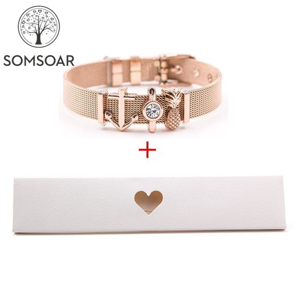 tennis drop somsoar jewelry rose gold soulma mesh bracelet set stainless steel bangle with cute gift box as valentines, Golden;silver
tennis drop somsoar jewelry rose gold soulma mesh bracelet set stainless steel bangle with cute gift box as valentines, Golden;silver