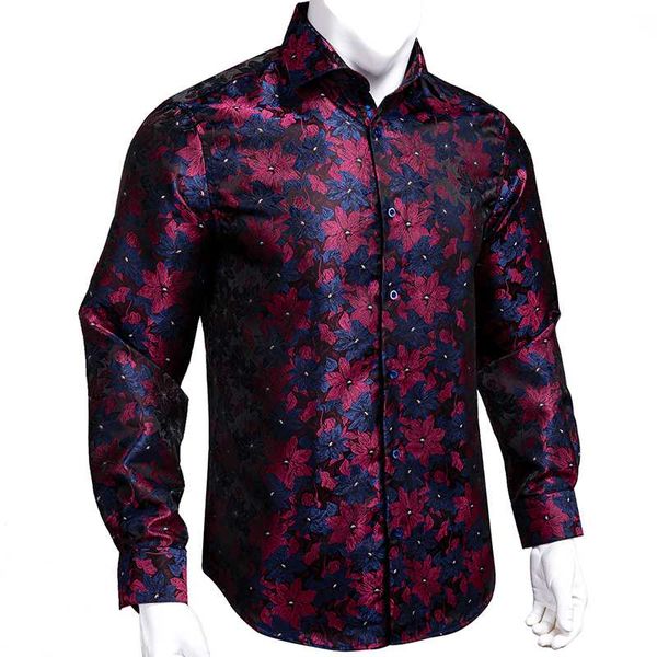 men's casual shirts hi-tie paisley soft navy red floral woven long sleeve for men silk fashion wedding dress, White;black
men's casual shirts hi-tie paisley soft navy red floral woven long sleeve for men silk fashion wedding dress, White;black