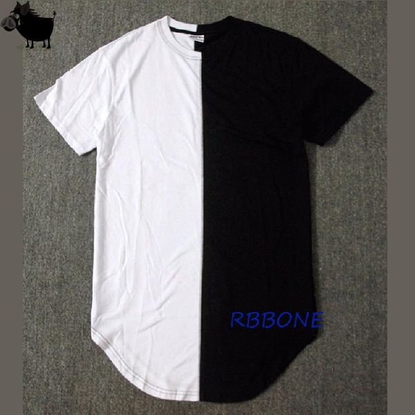 half black white new designer summer extended tshirt hip hop street fashion casual short sleeve t-shirt men kg-117, White;black
half black white new designer summer extended tshirt hip hop street fashion casual short sleeve t-shirt men kg-117, White;black