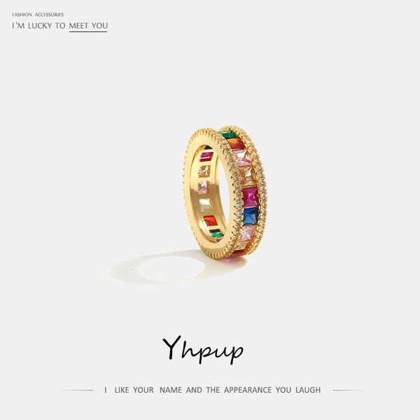 cluster rings yhpup rainbow color ring tredny brand copper 16 k golden women fashion jewelry for female party gift 2021, Golden;silver
cluster rings yhpup rainbow color ring tredny brand copper 16 k golden women fashion jewelry for female party gift 2021, Golden;silver