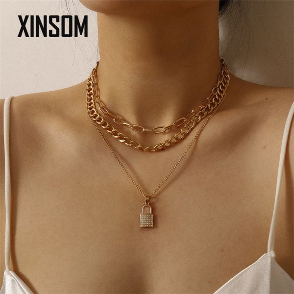 xinsom punk кристалл замок ожерелье для женщин multilayers золото серебро цвет себе ожерелье ювелирных изделий способа 20xs857, Silver
xinsom punk кристалл замок ожерелье для женщин multilayers золото серебро цвет себе ожерелье ювелирных изделий способа 20xs857, Silver
