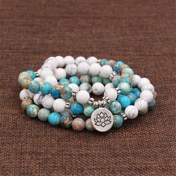 howlite natural stone mala bracelet 108 beads prayer mala wrap bracelet lotus for men women yoga jewelry, Black
howlite natural stone mala bracelet 108 beads prayer mala wrap bracelet lotus for men women yoga jewelry, Black