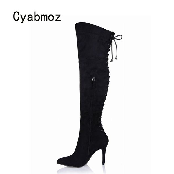 cyabmoz women long boots shoes woman winter snow zapatillas botas zapatos mujer over knee high heels zip club party shoes, Black
cyabmoz women long boots shoes woman winter snow zapatillas botas zapatos mujer over knee high heels zip club party shoes, Black