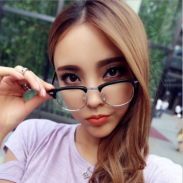 fashion sunglasses frames eyewear retro male and female models frame rivet optical glasses oculos de grau half, Black
fashion sunglasses frames eyewear retro male and female models frame rivet optical glasses oculos de grau half, Black