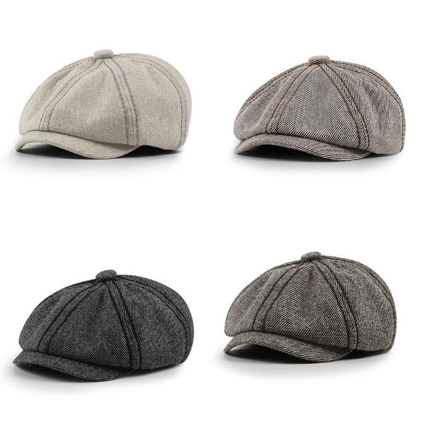 women men autumn vintage twill woolen ivy flat cap painter newsboy striped 8 panels outdoor octagonal peaked beret hat, Blue;gray
women men autumn vintage twill woolen ivy flat cap painter newsboy striped 8 panels outdoor octagonal peaked beret hat, Blue;gray