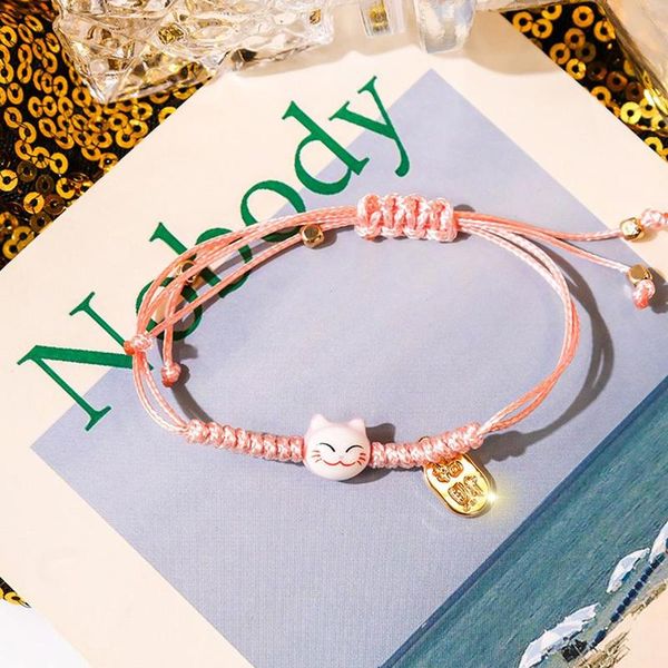 charm bracelets 1pcs simple and cute ceramic kitten bracelet female fresh student hand-woven lucky cat tassel accessory, Golden;silver
charm bracelets 1pcs simple and cute ceramic kitten bracelet female fresh student hand-woven lucky cat tassel accessory, Golden;silver