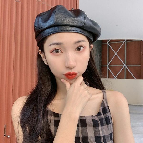 women berets painter hat for male british style pu material autumn and winter solid color fashion adjustable, Blue;gray
women berets painter hat for male british style pu material autumn and winter solid color fashion adjustable, Blue;gray