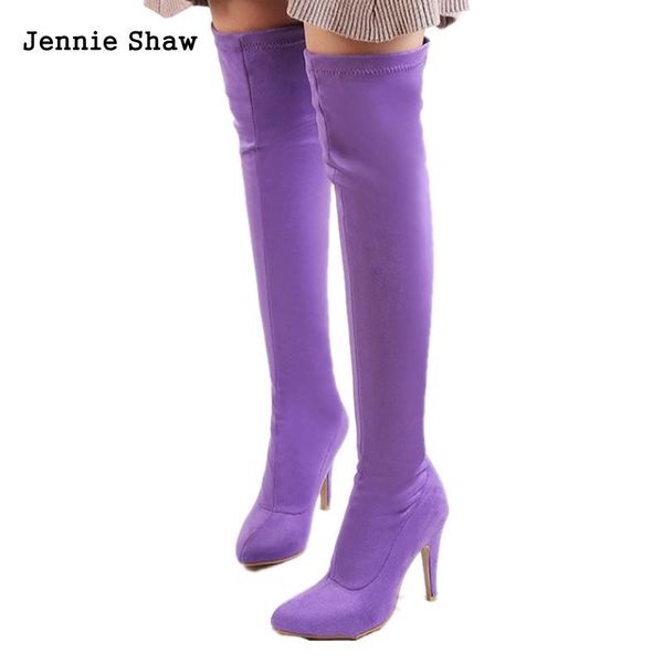 boots pink knee high long women yellow point purple high-heeled pointed thin elastic, Black
boots pink knee high long women yellow point purple high-heeled pointed thin elastic, Black