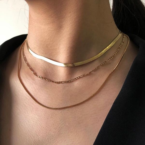 chokers gold color snake chain multilayer necklace bohemian vintage fashion punk link choker chains women jewelry, Golden;silver
chokers gold color snake chain multilayer necklace bohemian vintage fashion punk link choker chains women jewelry, Golden;silver