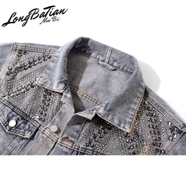 heavy work diamond hole denim women spring korean big size loose jeans jacket coat female vintage outwear chaqueta mujer, Black;brown 
heavy work diamond hole denim women spring korean big size loose jeans jacket coat female vintage outwear chaqueta mujer, Black;brown