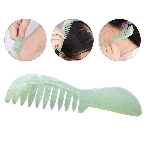 hair brushes natural jade stone massage comb scraping head soothing nerve spa health care tool, Silver
hair brushes natural jade stone massage comb scraping head soothing nerve spa health care tool, Silver