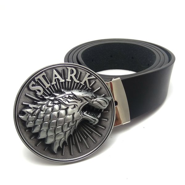 new arrival mens belt black pu leather belts for men with stark direwolf logo buckle metal cintos para homens, Black;brown
new arrival mens belt black pu leather belts for men with stark direwolf logo buckle metal cintos para homens, Black;brown
