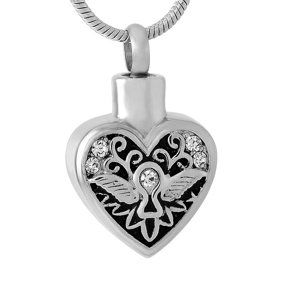 angel wing in heart pendant necklace ash keepsake souvenir jewelry pet dog charms gifts, Silver
angel wing in heart pendant necklace ash keepsake souvenir jewelry pet dog charms gifts, Silver