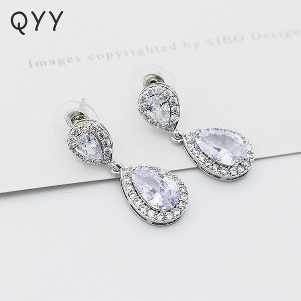 qyy fashion cubic zircon water drop earrings wedding jewelry accessories bridal earring for women, Silver
qyy fashion cubic zircon water drop earrings wedding jewelry accessories bridal earring for women, Silver