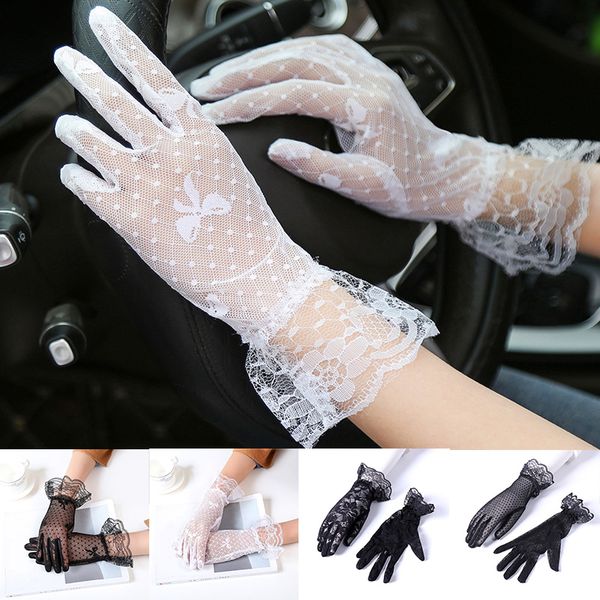 five fingers gloves female flower lace summer sunscreen ceremony women pure color breathable short full finger, Blue;gray
five fingers gloves female flower lace summer sunscreen ceremony women pure color breathable short full finger, Blue;gray
