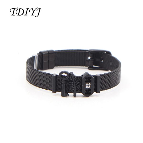 tdiyj fashion women jewelry stainless steel mesh bracelet with leaf key mom bead charms keeper for mother's gift, Golden;silver
tdiyj fashion women jewelry stainless steel mesh bracelet with leaf key mom bead charms keeper for mother's gift, Golden;silver