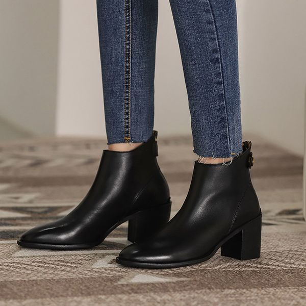 boots mordoan genuine cow leather zipper platform high heel 2021 autumn brown short womanround toe ankle, Black
boots mordoan genuine cow leather zipper platform high heel 2021 autumn brown short womanround toe ankle, Black