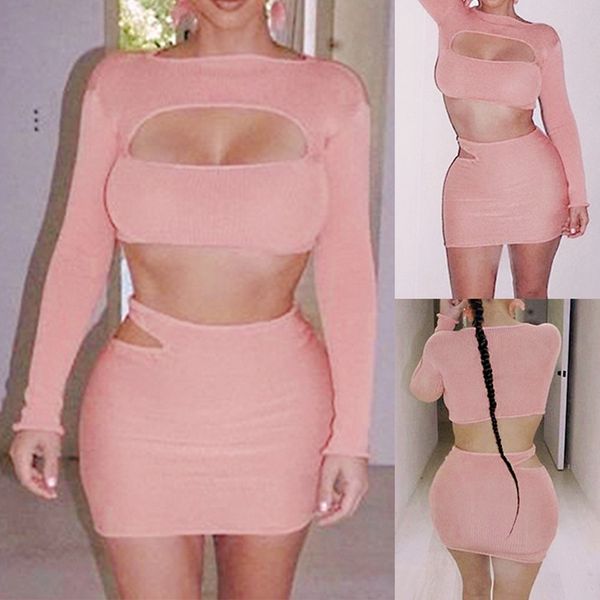 women's tracksuits kf-two-piece dress female long sleeve hollowed out bodycon mini club party costume, Gray
women's tracksuits kf-two-piece dress female long sleeve hollowed out bodycon mini club party costume, Gray
