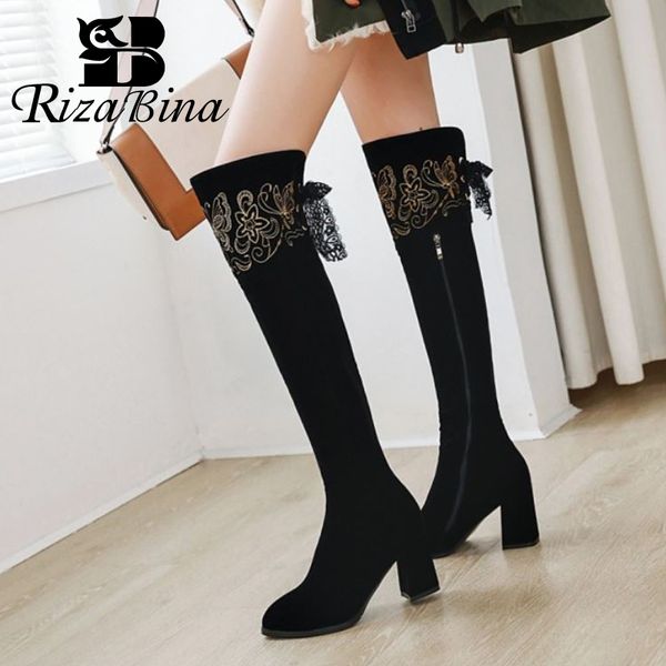 rizabina новая мода женщины над коленом boots круглый toe толстые высокий каблук zipper цветочным узором обувь женская обувь размер 33-43, Black
rizabina новая мода женщины над коленом boots круглый toe толстые высокий каблук zipper цветочным узором обувь женская обувь размер 33-43, Black